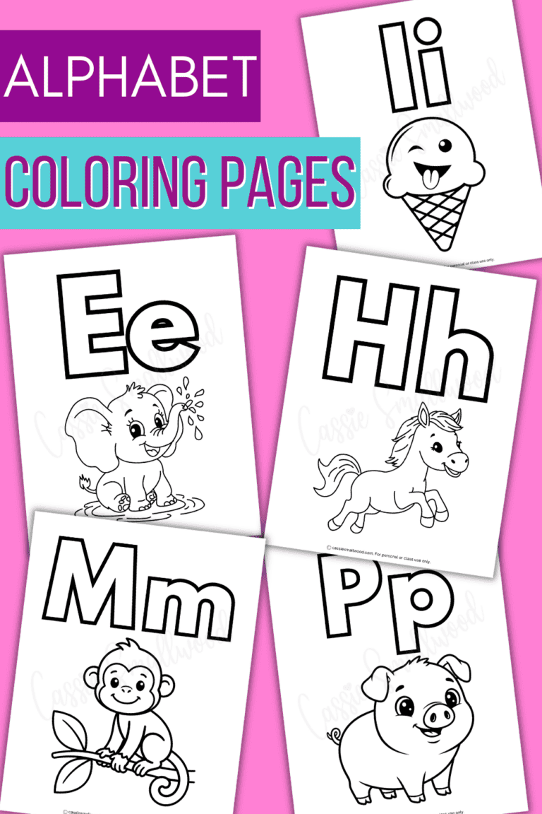 CUTE Free Printable Alphabet Coloring Pages For Kids (A-Z) - Cassie ...