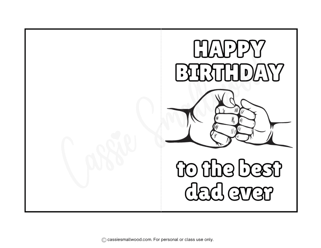 best dad birthday card to color from son free printable pdf, fist bump birthday card coloring page from boy, best dad ever coloring birthday card preschool kids easy diy