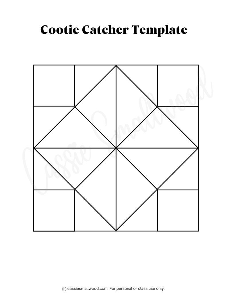 free printable blank cootie catcher template pdf, free printable blank paper fortune teller template, origami cootie catcher template, kids cootie catcher template