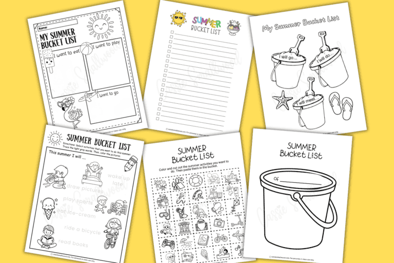 10 CUTE Summer Bucket Lists For Kids (FREE Printable)