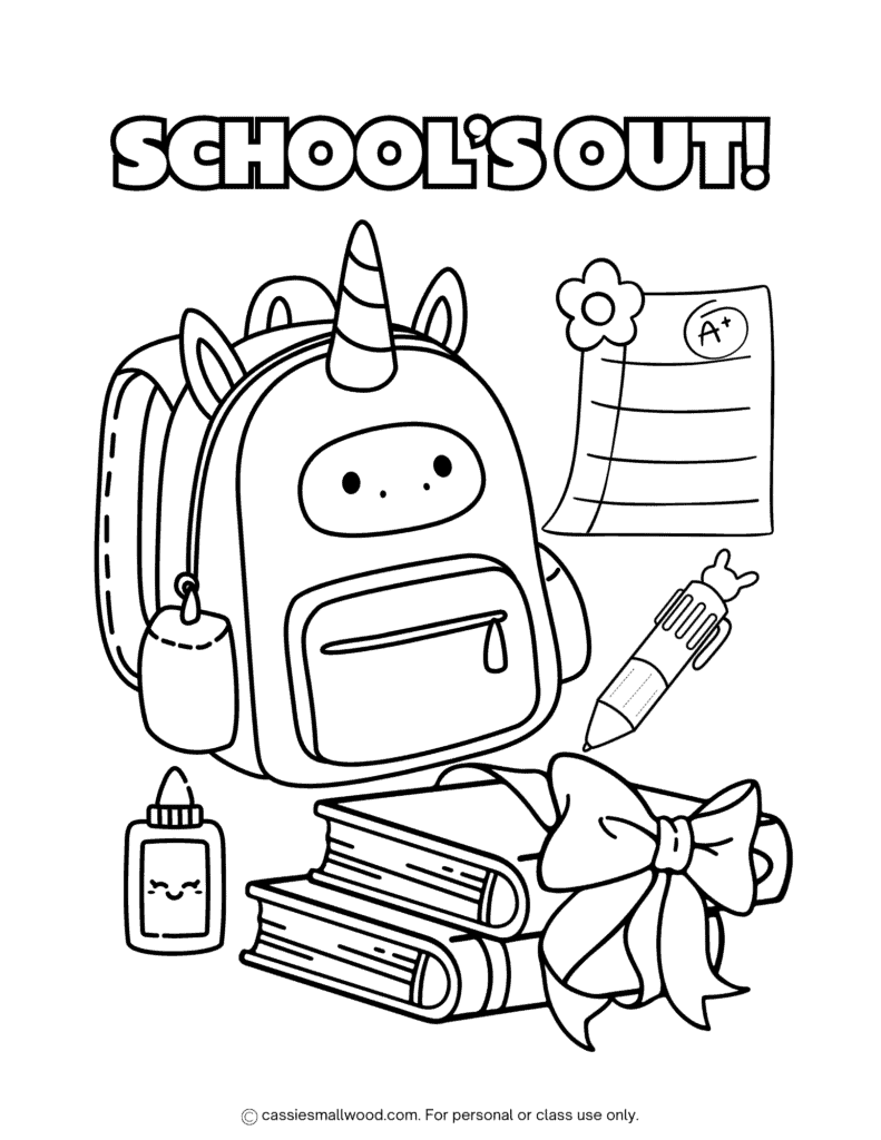 end of school year coloring sheet free printable pdf, last day of school coloring page for kids to print for free