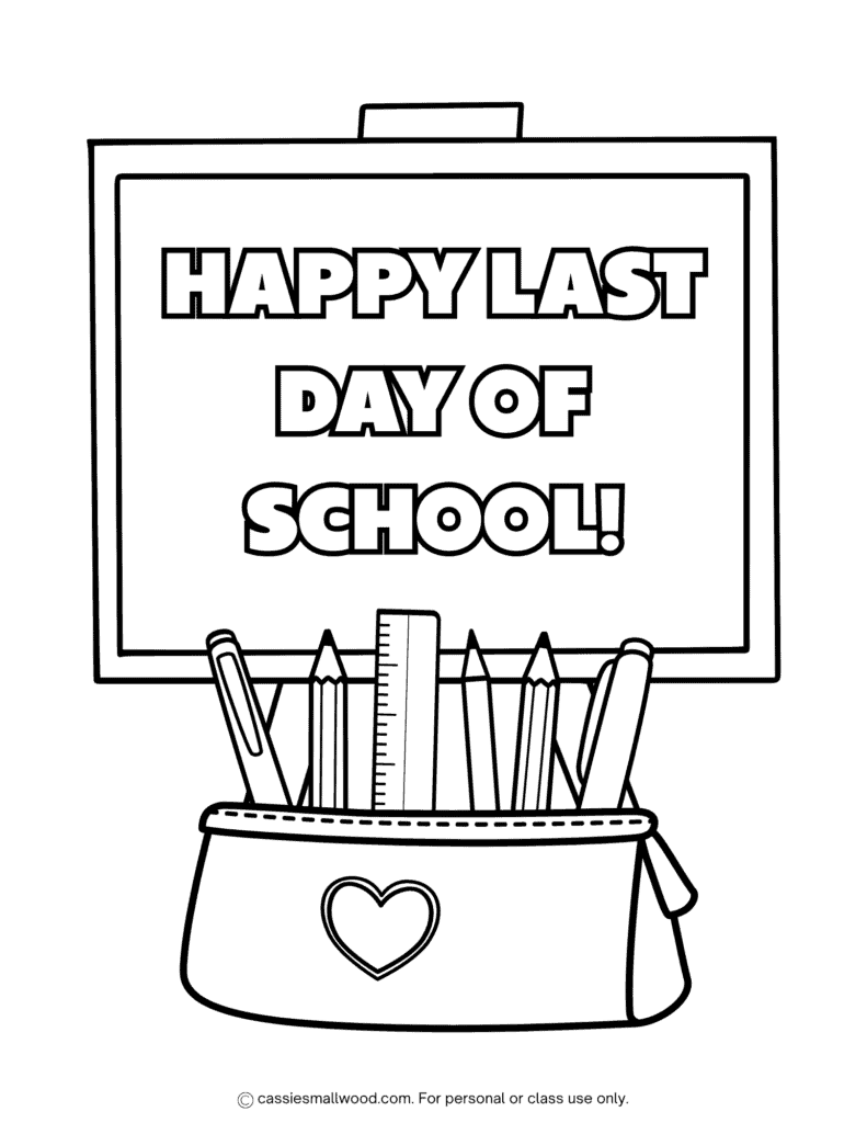 Free printable last day of school coloring page for kids pdf, happy last day of school coloring sheet elementary