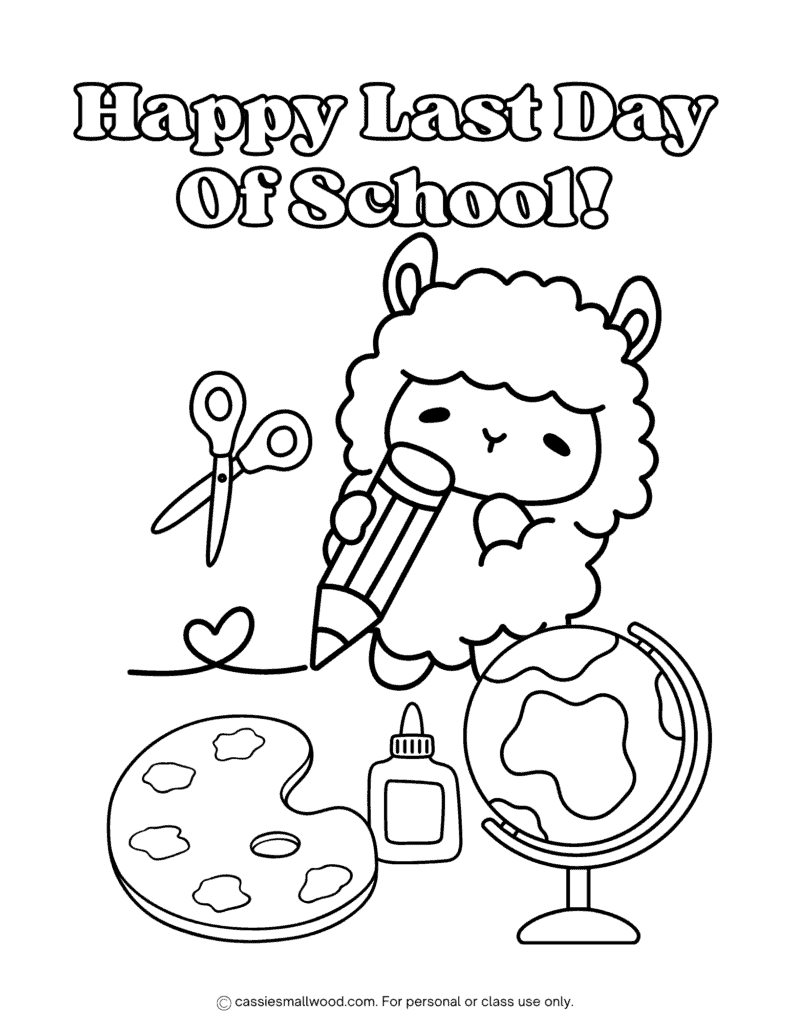 happy last day of school coloring sheet free printable pdf, paint palette end of school coloring page for kids elementary