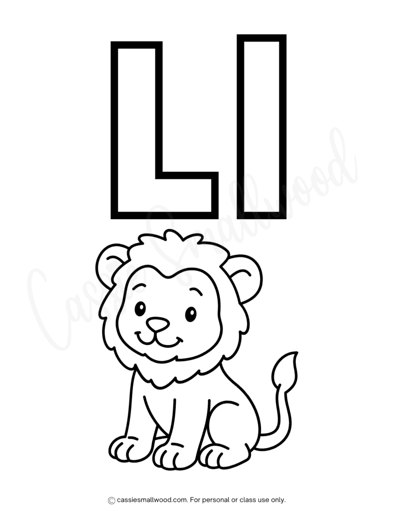 uppercase and lowercase English alphabet coloring pages free printable pdf, cute ABC coloring sheets for preschool, simple letter L coloring picture toddlers
