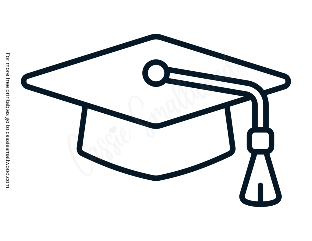 large black and white graduation cap template free printable pdf, kindergarten graduation cap template, big graduation cap outline, large graduation cap stencil