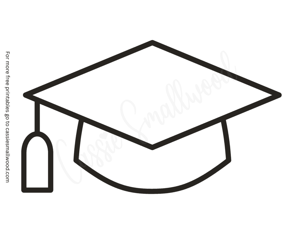 large graduation cap outline free printable pdf, big graduation cap stencil, full page graduation cap template for crafts
