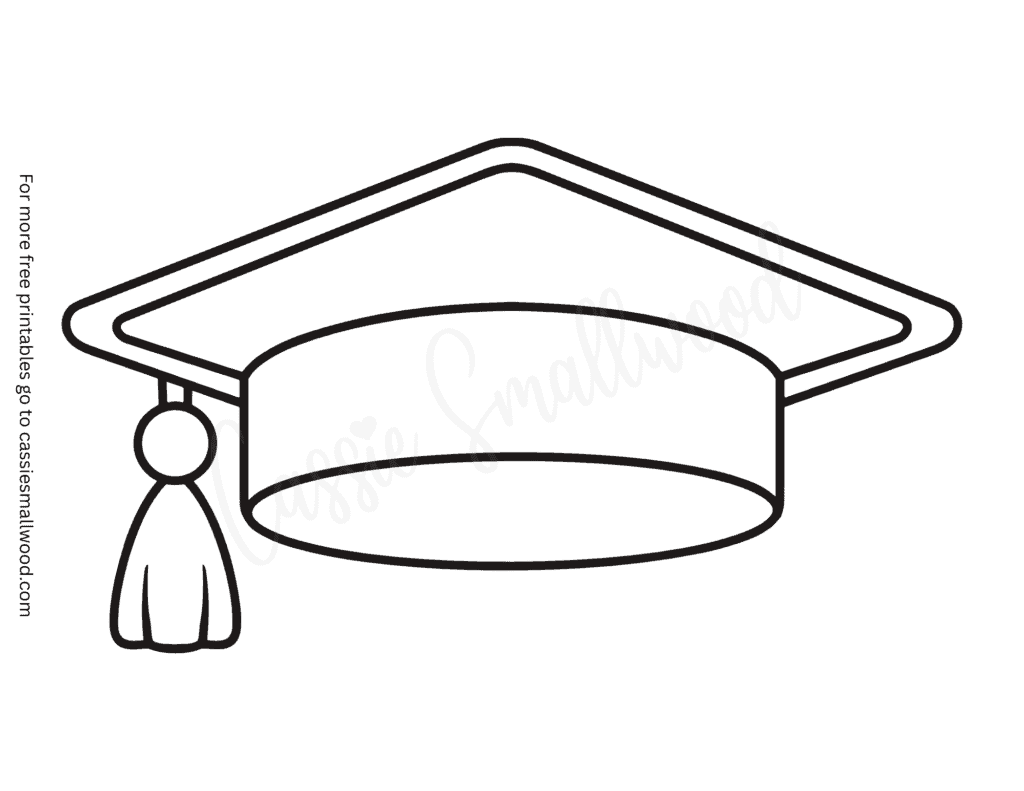 large graduation cap stencil free printable pdf, big graduation cap template for crafts, full page graduation cap outline