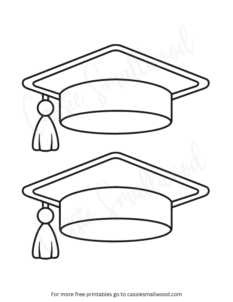 medium size graduation cap stencil free printable pdf, medium sized graduation cap craft template, graduation cap cut outs