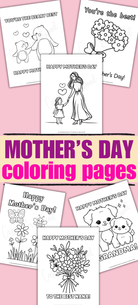 children's mother's day coloring sheets free printable pdf, easy mother's day coloring pages, cute mother's day coloring pages, kawaii mother's day coloring pages, Happy mother's day mom coloring pages for kids
