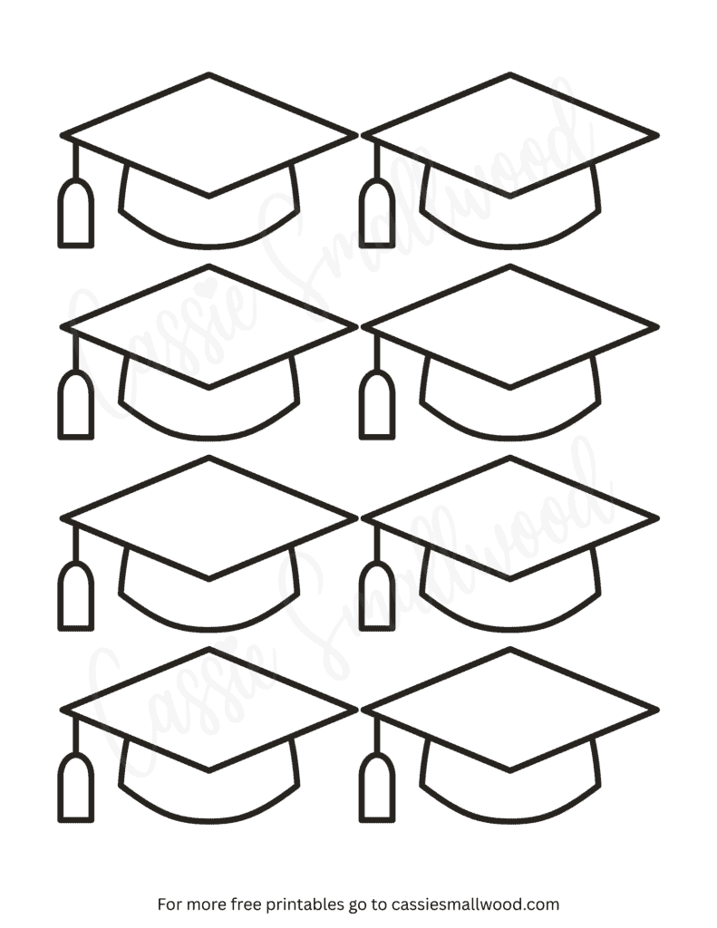 small graduation cap outline free printable pdf, little graduation cap template, small graduation cap stencils for crafts