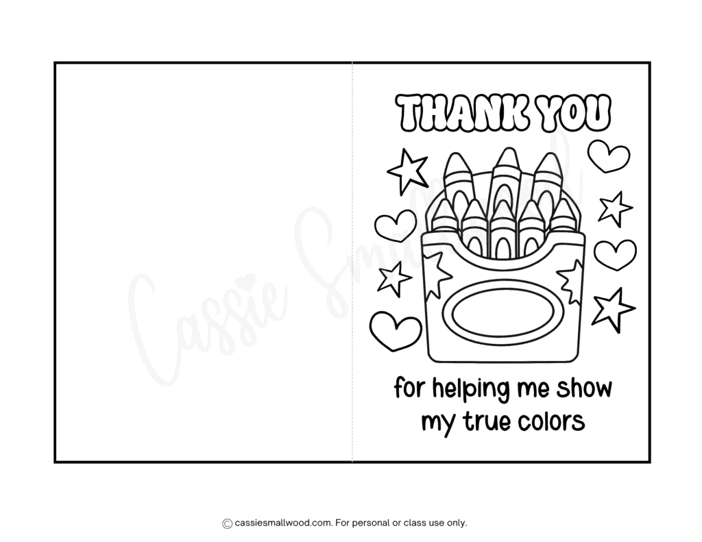 free printable cute teacher appreciation thank you card coloring sheet pdf, teacher thank you card to color from kids