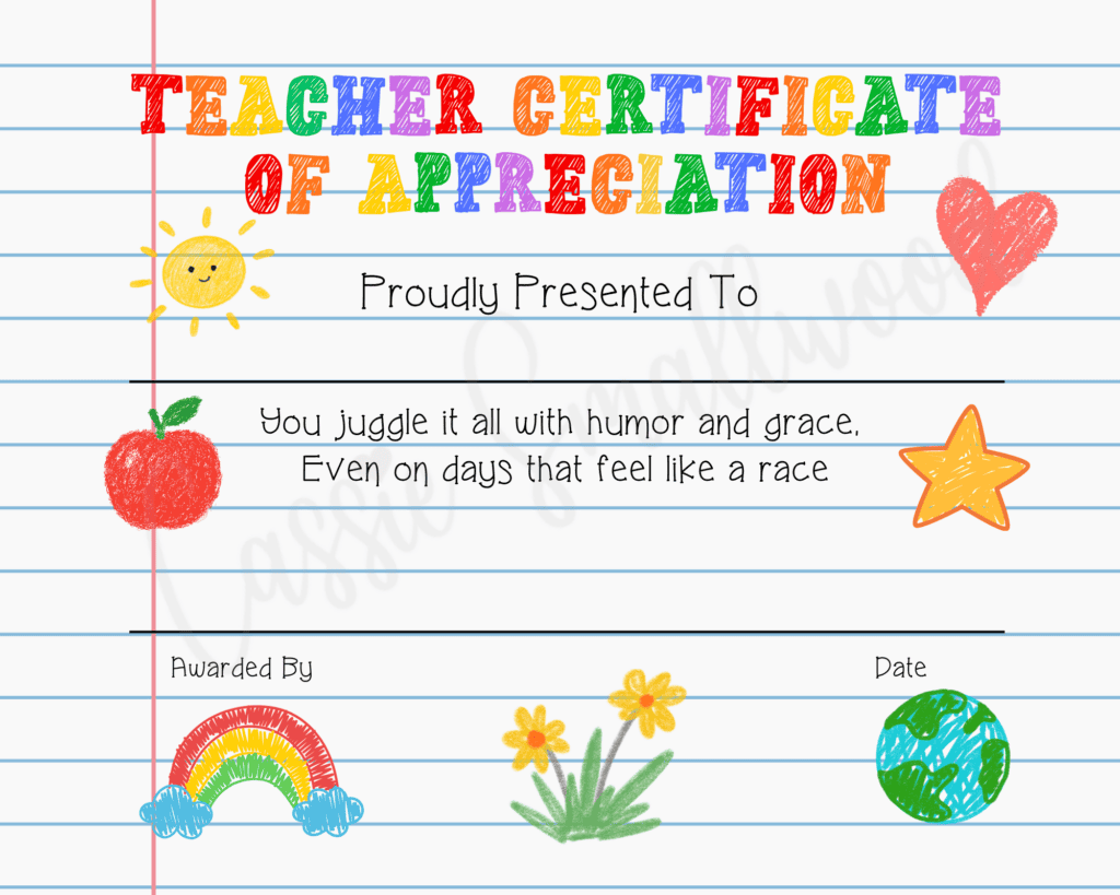 free printable teacher certificate of appreciation pdf, teacher appreciation certificate template design free download, best teacher award certificate, teacher gratitude end of year gift
