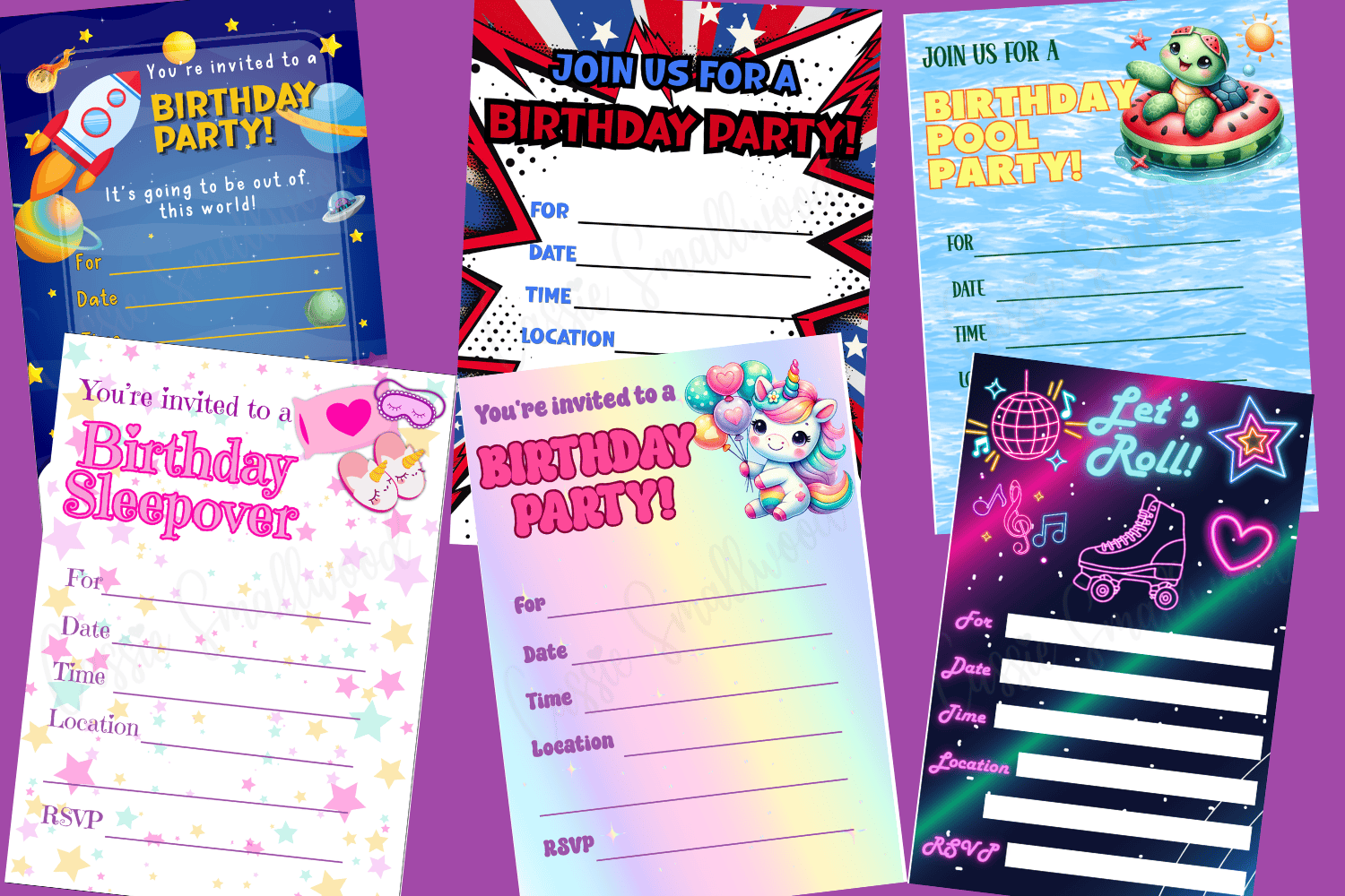 free printable birthday invitations for kids pdf, birthday party invitations for kids downloadable templates free, space birthday invitations, superhero birthday party invitations, birthday pool party invitations, roller skating birthday party invitations, birthday sleepover invitations, unicorn birthday invitations, birthday party invites for kids free printables