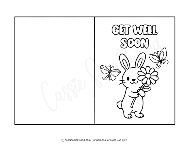 20 CUTE Get Well Coloring Pages (And Cards To Color!) - Cassie Smallwood