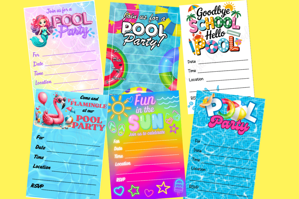 Fun Pool Invitations 15 CUTE Pool Party Invitations (FREE Printable) - Cassie Smallwood