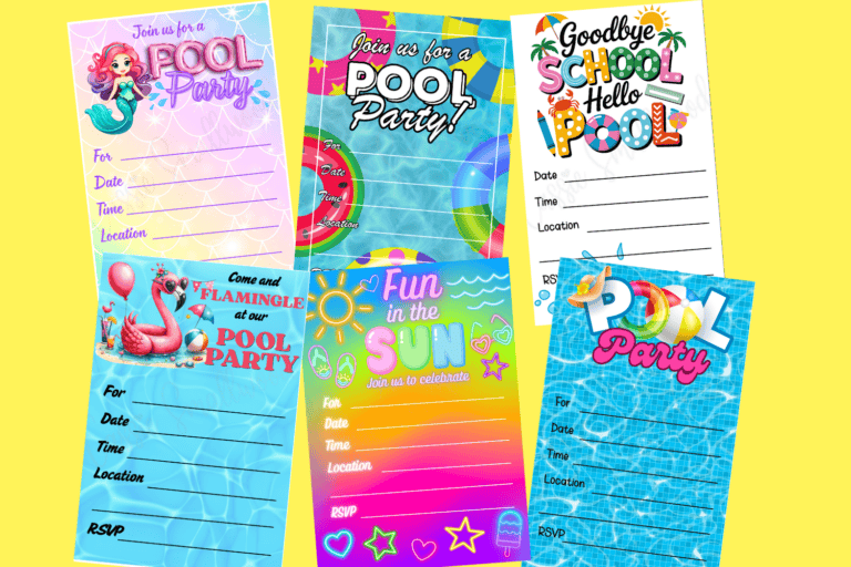 15 CUTE Pool Party Invitations (FREE Printable)