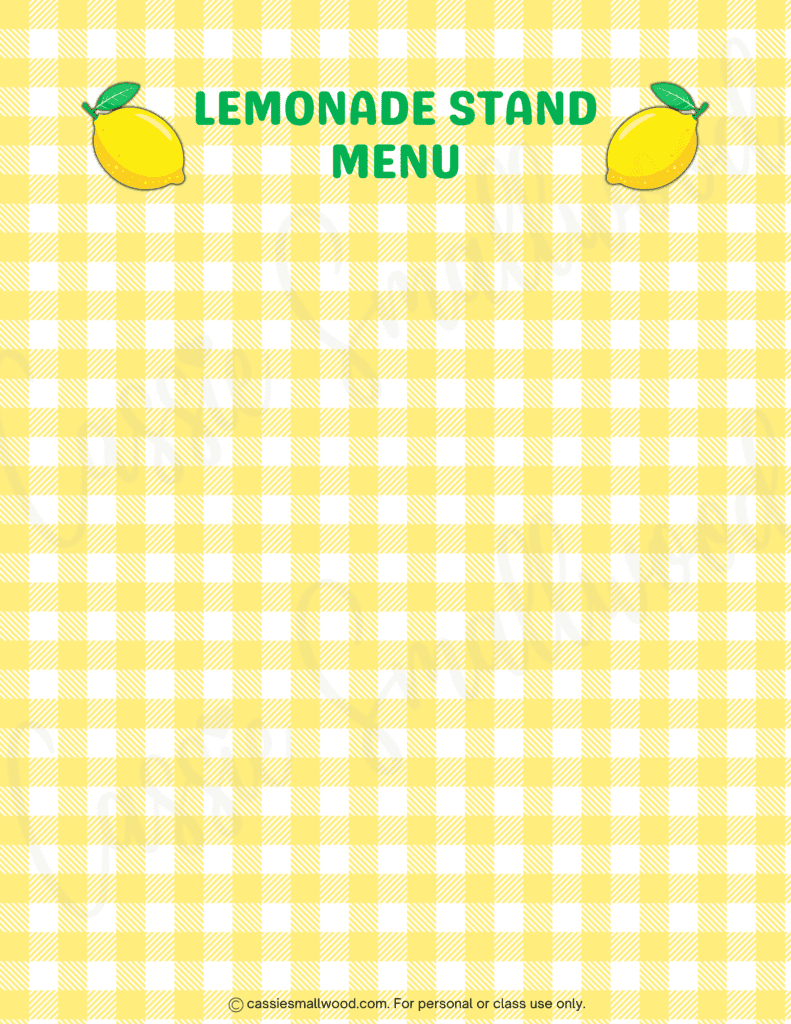 blank lemonade stand menu template free printable pdf, blank lemonade stand price list template free printable pdf, kids lemonade stand printable signs cute