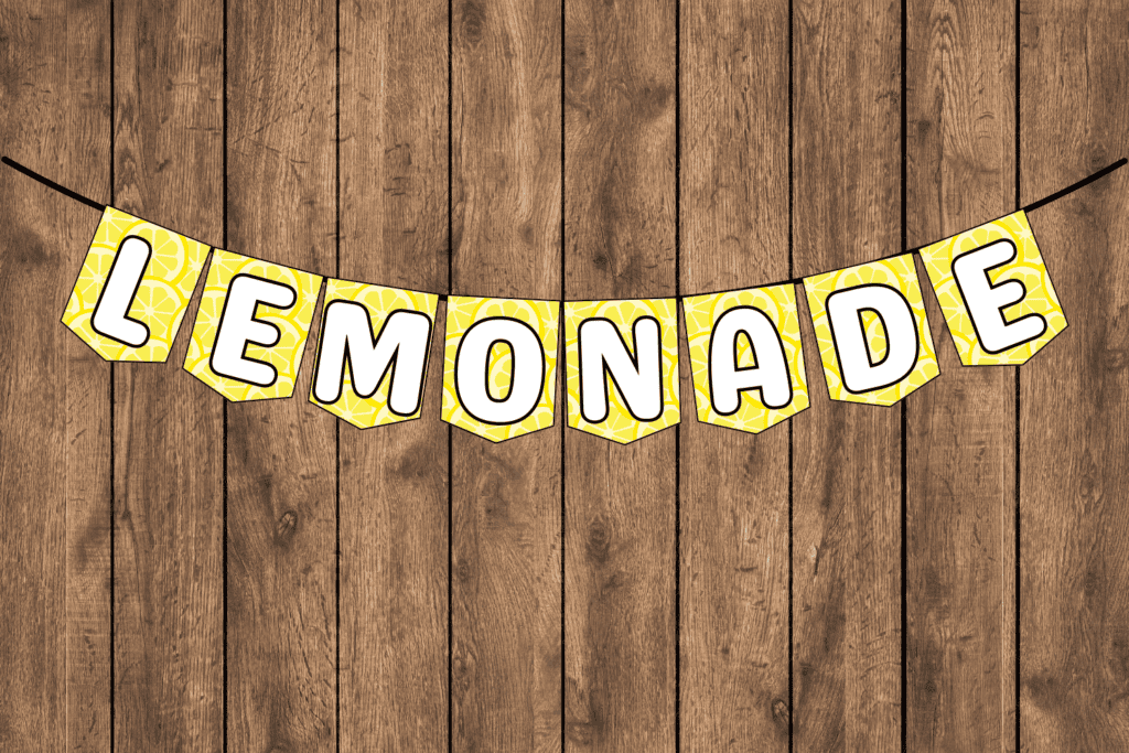free printable lemonade banner pdf, cute lemonade stand sign for kids, concession stand lemonade sign, simple lemonade stand sign