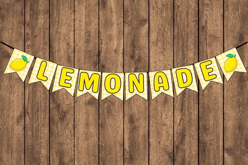 free printable lemonade stand banner pdf, cute lemonade stand sign, lemonade concession stand sign, kids lemonade stand sign