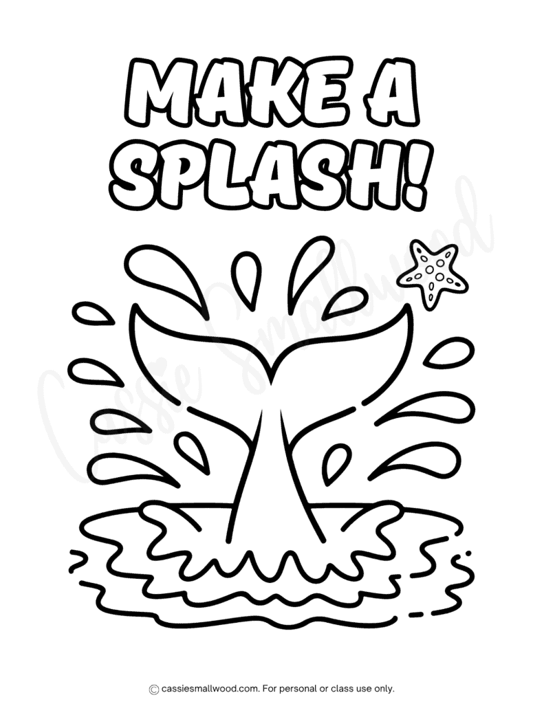 mermaid tail coloring page free printable pdf, summer coloring page for kids, under the sea coloring page