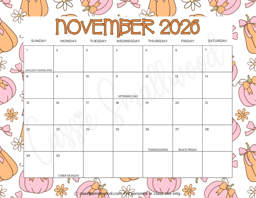 2026 school year calendar printable free pdf, 2026 2027 academic calendar template free printable pdf, cute November 2026 calendar with holidays, 2026 classroom calendar for teachers