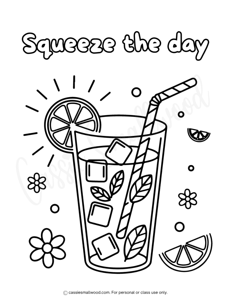 free printable summer lemonade coloring page pdf, summer coloring pages for kids free printable pdf, lemonade coloring sheet easy summer coloring sheets preschool kindergarten