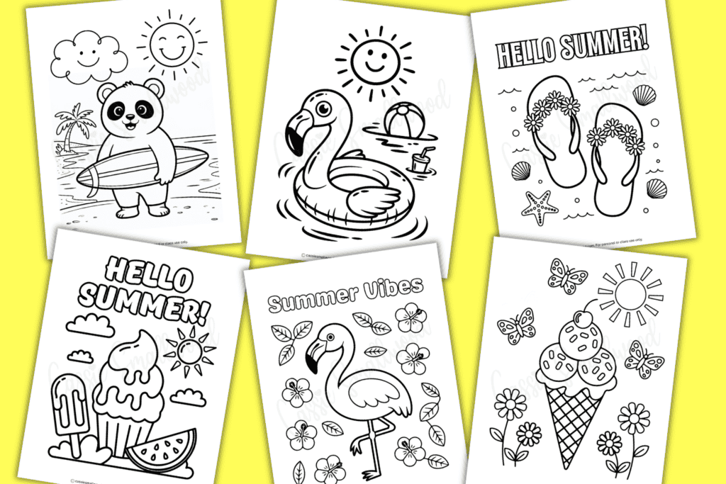 60 CUTE Summer Coloring Pages for Kids (Perfect Indoor Activity ...