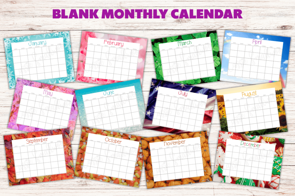 cute blank 12 month calendar free printable pdf, cute blank monthly calendar templates, empty calendar free printables
