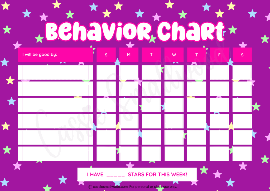 free printable blank behavior tracking sheet for girls, kids weekly behavior chart free printable pdf, elementary school behavior tracker