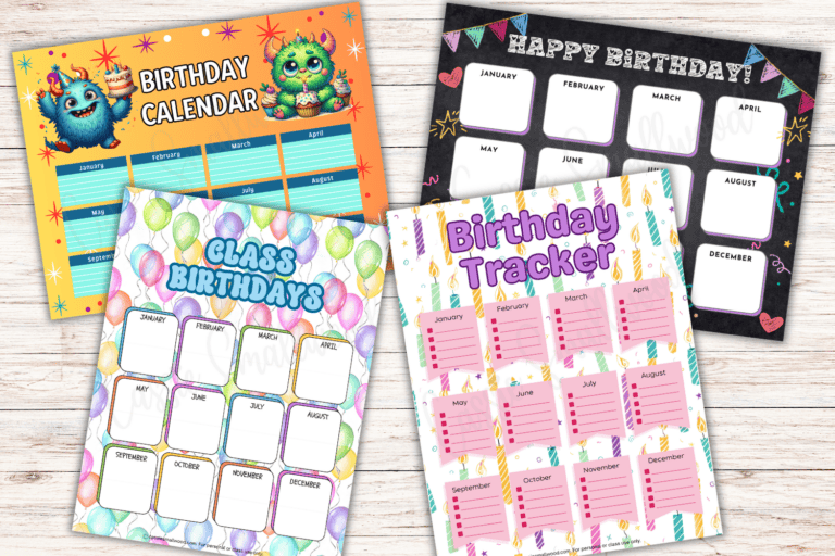 8 CUTE Classroom Birthday Charts (FREE Printables)