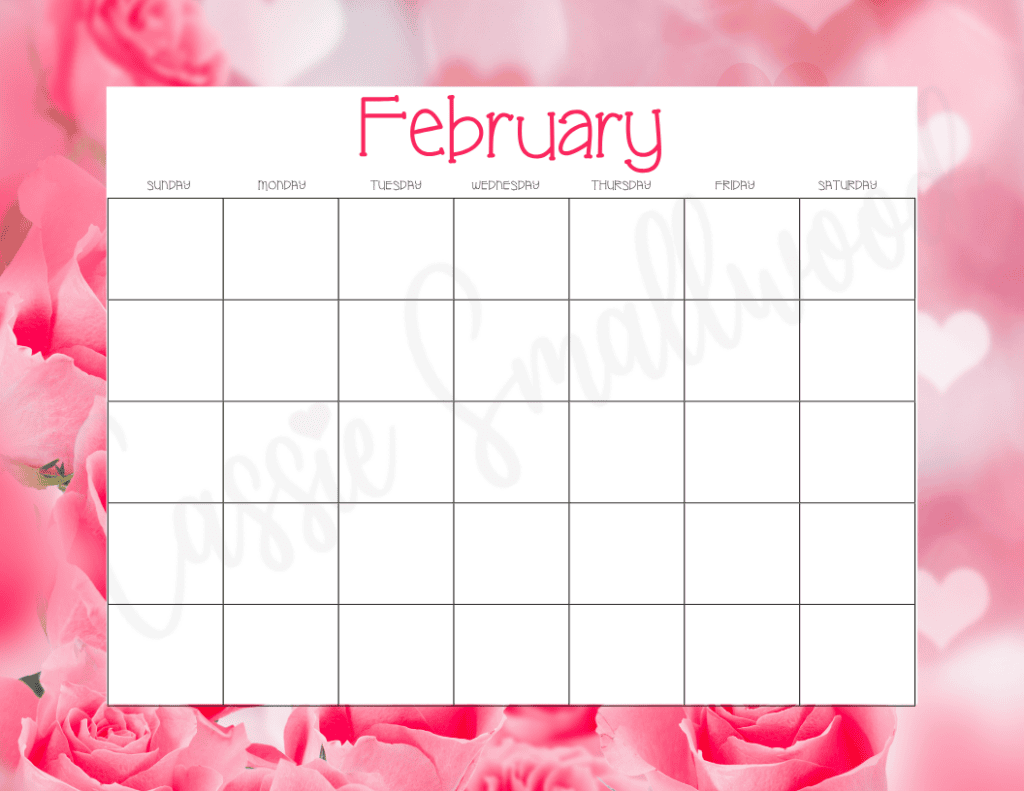 cute monthly calendar printable free pdf, downloadable 12 month blank calendar template free printable pdf, pretty February blank calendar free download