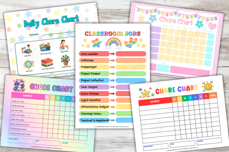 16 CUTE Chore Charts For Kids (FREE Printable)