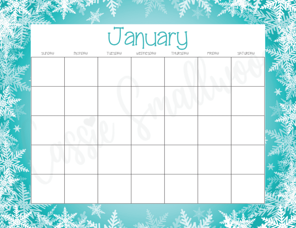 free printable blank calendar template pdf, blank monthly calendar free printable pdf, cute January blank calendar
