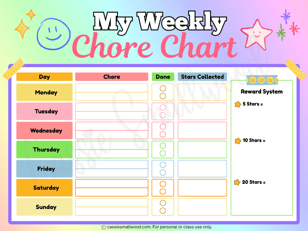free printable reward chore chart for kids pdf, chore chart ideas, chore chart template, daily chore chart for girls and boys, weekly chore chart any age free printable pdf, chore schedule for kids