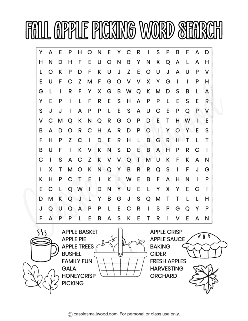 free printable apple picking fall word find for kids pdf, fun fall word search for kids, autumn worksheets for elementary school students, autumn activity pages 3rd grade 4th grade 5th grade free download