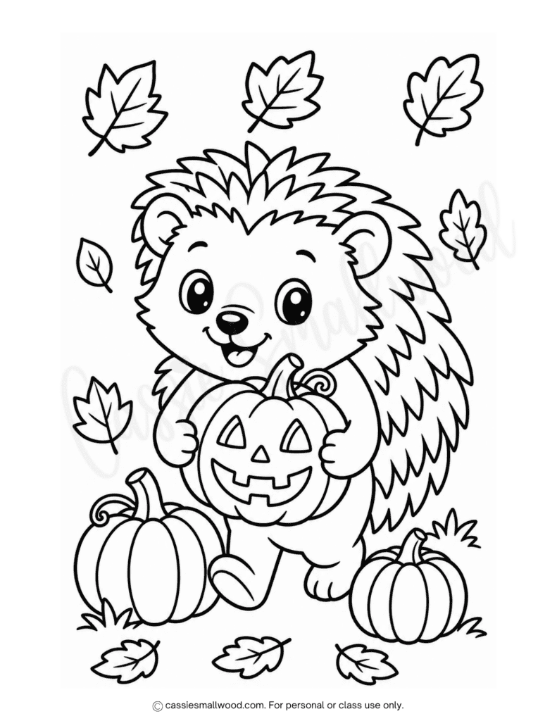 cute hedgehog halloween coloring page free printable pdf, simple Halloween coloring page for kids, preschool Halloween coloring page cute, toddler Halloween coloring sheet fun, simple kindergarten halloween coloring picture