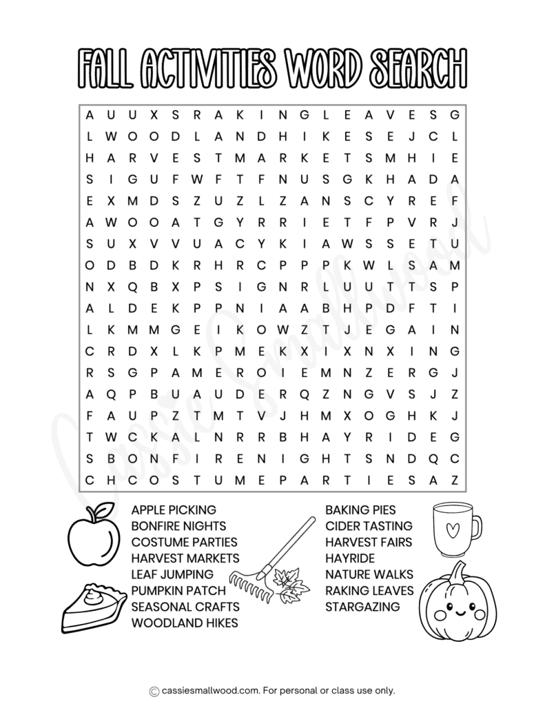 free printable fall activities word search pdf, fall word find for kids, autumn word search elementary students fall activity sheets 3rd grade, fall worksheets 4th grade free printable pdf
