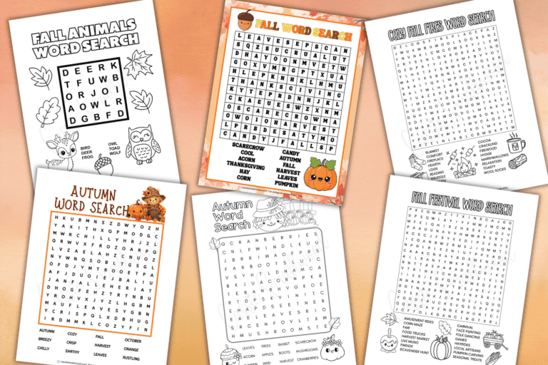 13 FUN Fall Word Searches For Kids (With Answers)