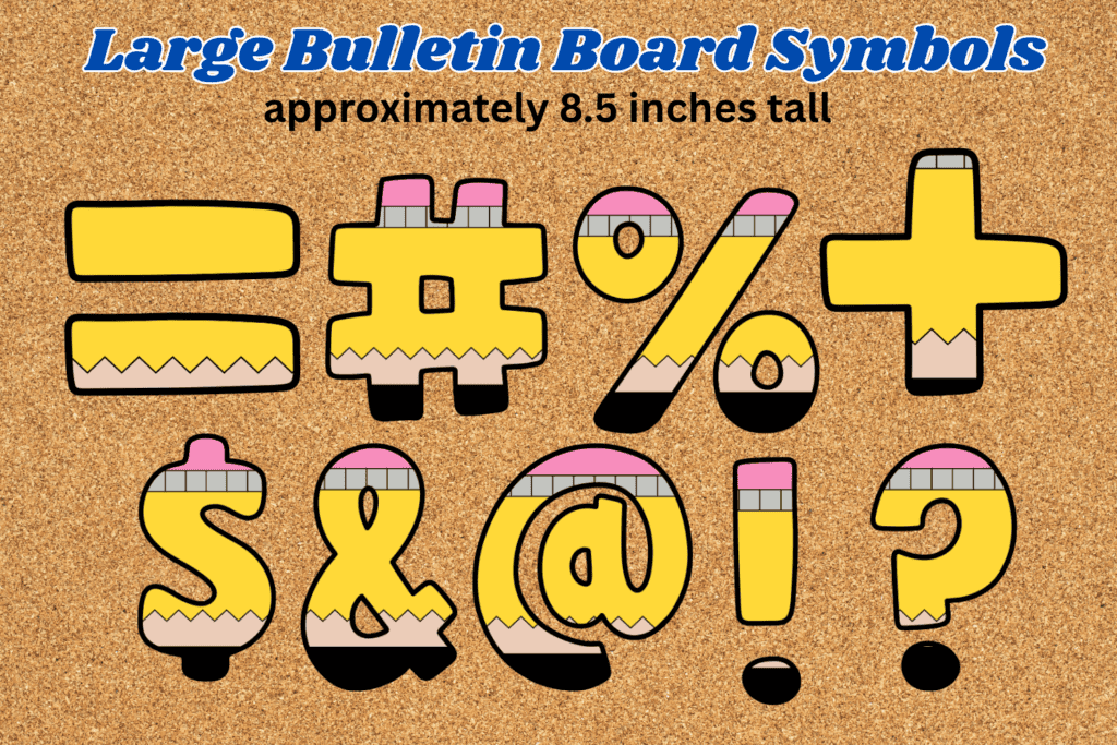 free printable back to school bulletin board decorations pdf, large back to school bulletin board letters and symbols, back to school theme cork board decorations