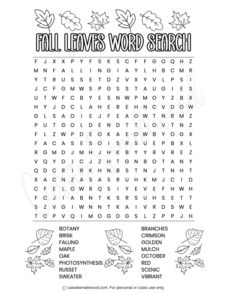 FUN medium difficulty fall word search for elementary kids free printable pdf, fall word find for kids, autumn worksheets 3rd grade, fall activity sheets 4th grade, autumn word find free download pdf