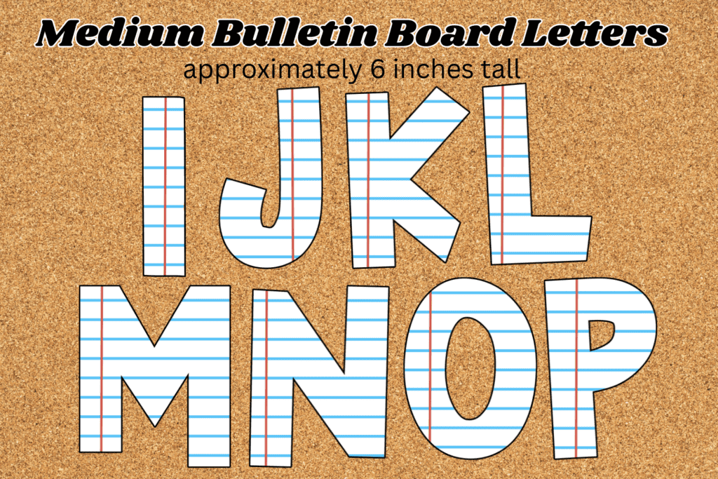 cute medium lined notebook paper bulletin board letters free printable pdf, back to school theme bulletin board cutout alphabet, white school bulletin board letters, white cork board letters, classroom pin board letters