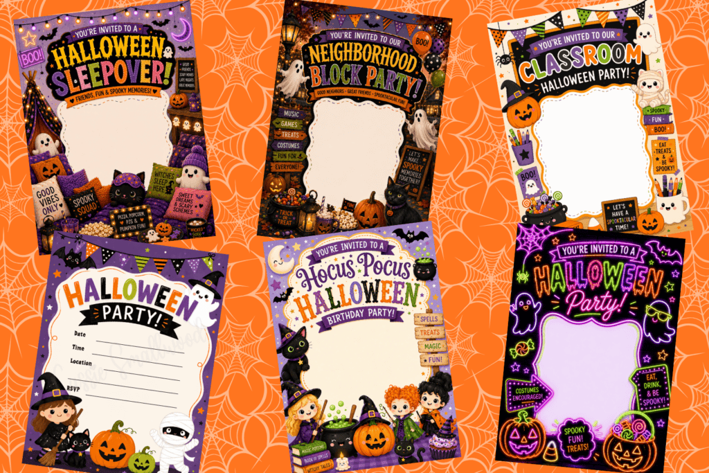 cute Halloween party invitations for kids free printable pdf, Halloween party invite templates