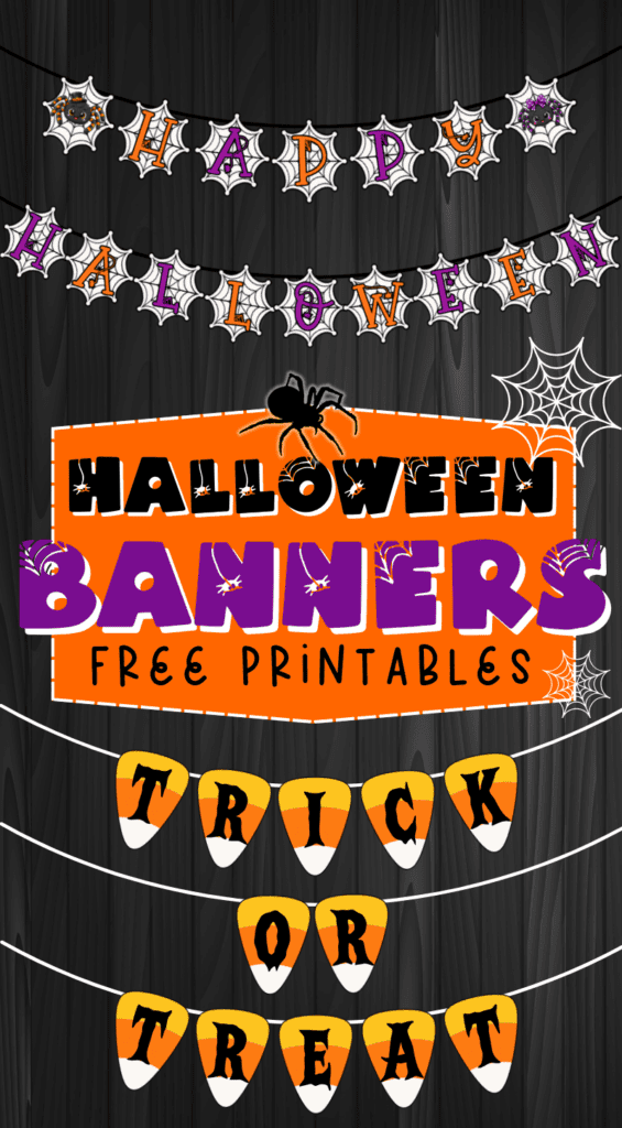 free printable Halloween banners pdf, free printable Halloween bunting, free printable Happy Halloween banners, Happy Halloween signs free printable, diy halloween decorations, trunk or treat banner, trunk or treat decorations free download to print