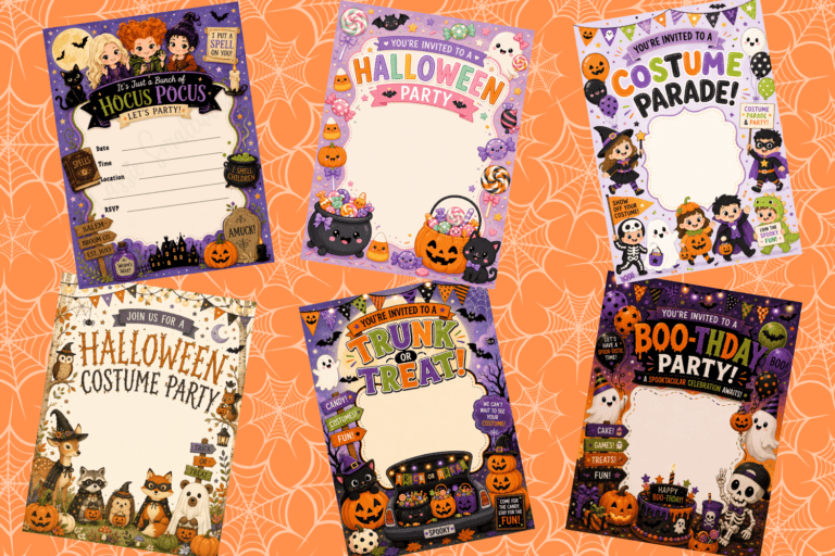 30 CUTE Halloween Party Invitations (FREE Printables)