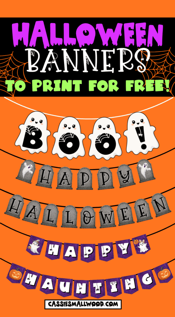 free printable Halloween bunting pdf, Happy Halloween banner, Free Printable Halloween decorations, diy Halloween decor free download to print