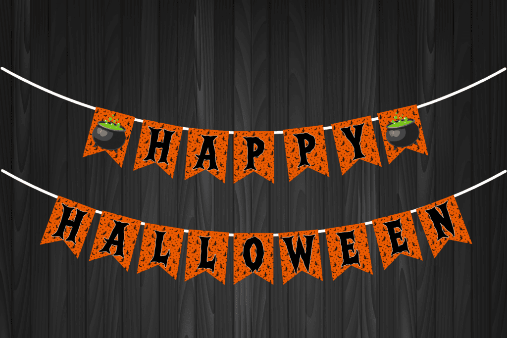 Happy Halloween bunting free printable pdf, Happy Halloween banner, free printable Halloween bulletin board decorations, diy Halloween party decorations, Halloween banner template