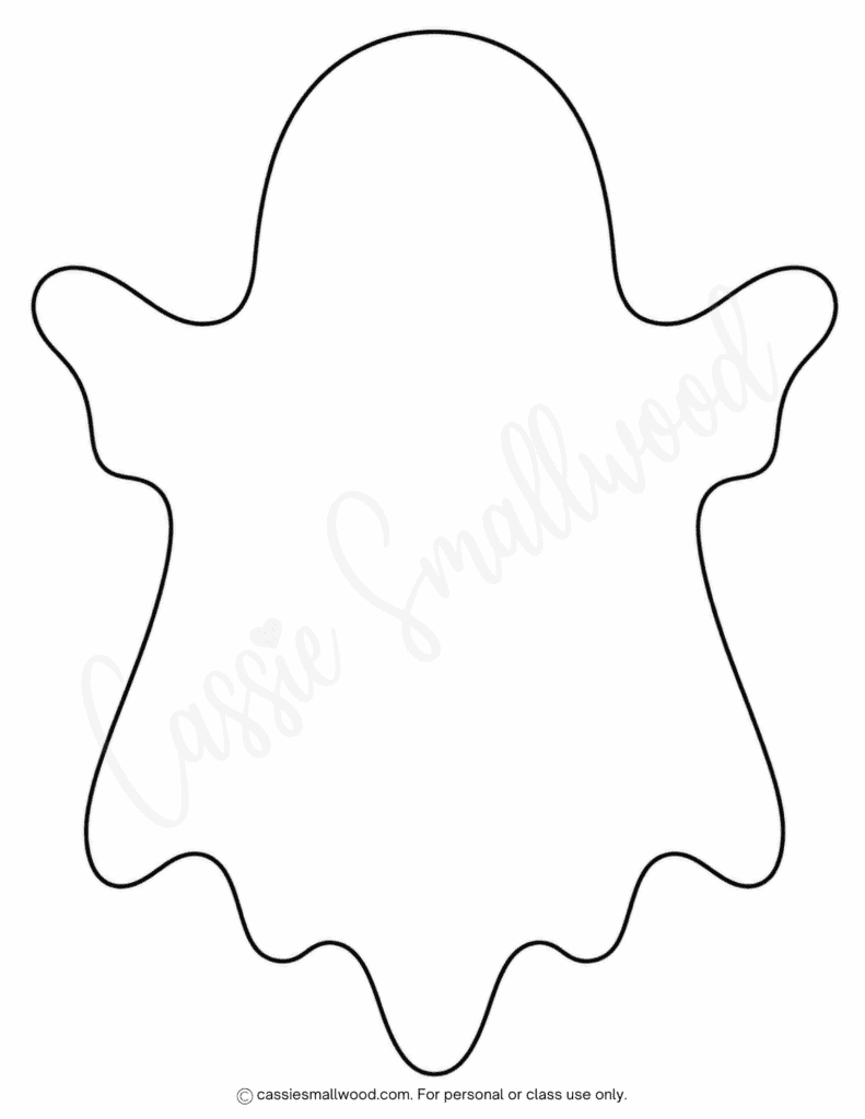 free printable large simple ghost template pdf, blank ghost outline, big plain ghost stencil, easy full page ghost cut out template free download