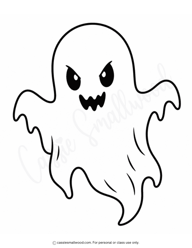 free printable large spooky ghost template pdf, big scary ghost outline template, full page scary ghoul stencil, large phantom outline cutout