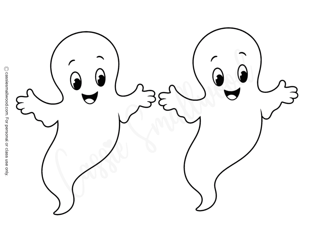 medium sized cartoon ghost stencils free printable pdf, friendly ghost outline cutouts, simple ghost template easy