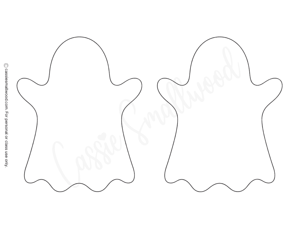 Medium plain ghost templates free printable pdf, blank simple ghost stencils for crafts, easy ghost shape outline preschool, ghost cut out template